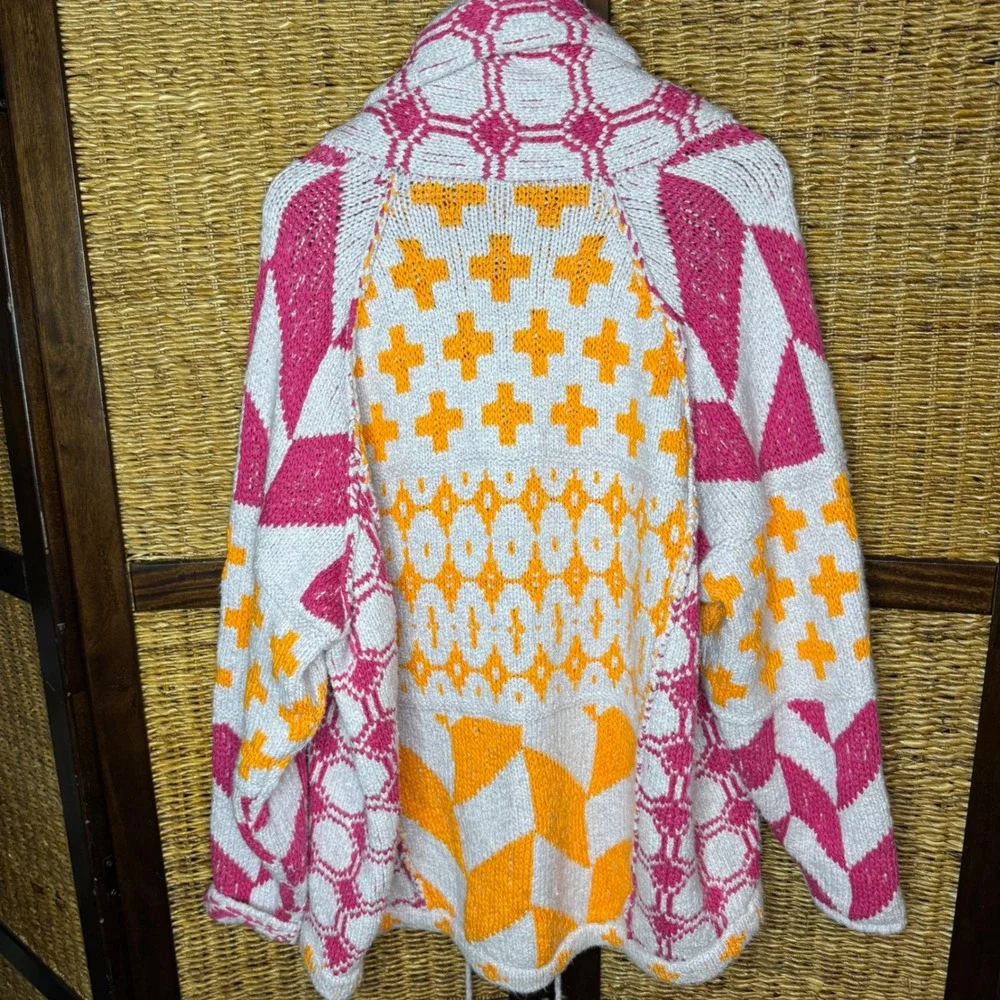 Free People Bright Optimistic Cardi Apricot Rose Medium Sweater Wrap